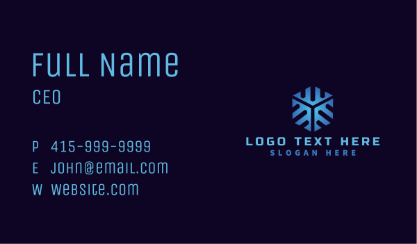 Cube Snowflake Cooling Business Card Design Image Preview