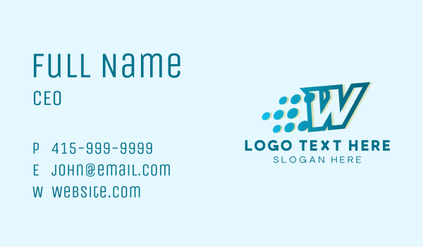 Modern Tech Letter W Business Card Design Image Preview