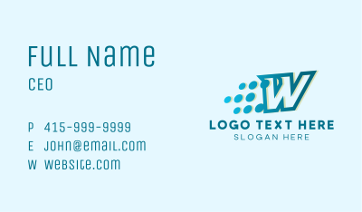 Modern Tech Letter W Business Card Image Preview