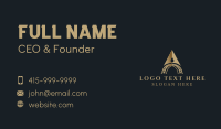 Gold Bridge Letter A Business Card Design