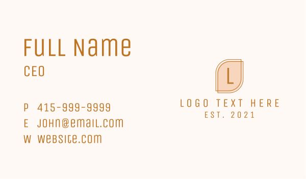 Simple Beauty Frame Letter Business Card Design Image Preview