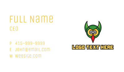 Green Owl Horns Business Card Image Preview
