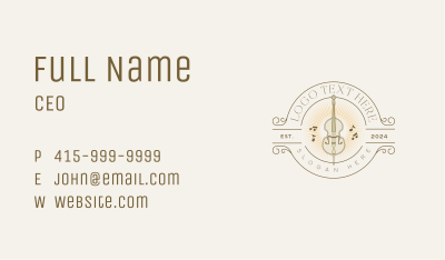 Elegant Musical Cello Business Card Image Preview