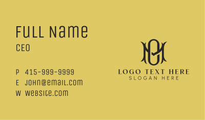 Fancy M & O Monogram  Business Card Image Preview