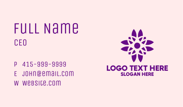 Purple Pretty Flower Business Card Design Image Preview