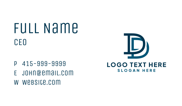 Blue Generic Letter D & D Business Card Design Image Preview