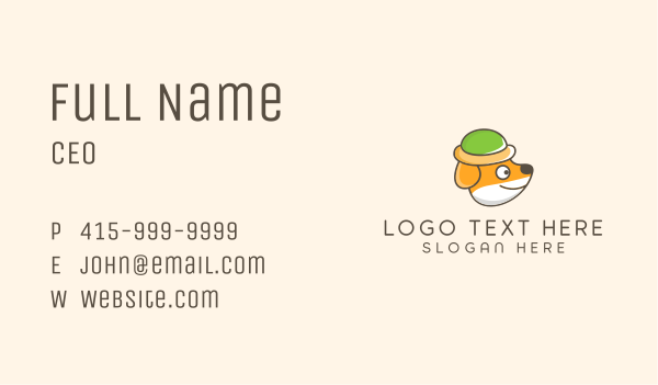 Cute Puppy Hat Business Card Design Image Preview