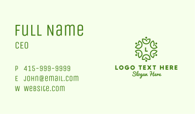 Community Leaf Lettermark Business Card Image Preview