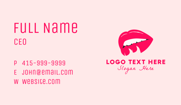 Sexy Lips Cosmetic Salon Business Card Design Image Preview