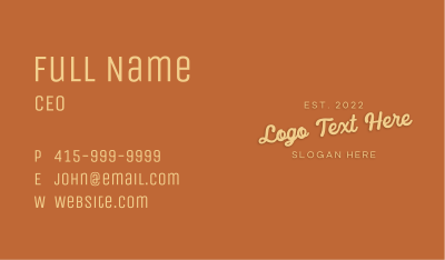 Cursive Store Wordmark Business Card Image Preview
