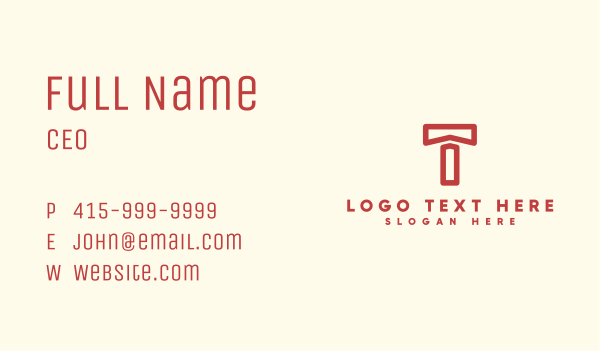 Red Letter T Business Card Design Image Preview