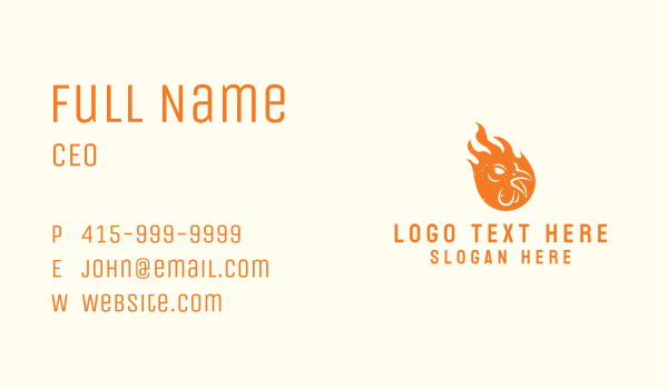 Chicken Barbecue Fire Business Card Design Image Preview