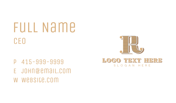 Elegant Luxury Boutique Letter R Business Card Design Image Preview