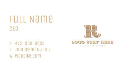 Elegant Luxury Boutique Letter R Business Card Image Preview
