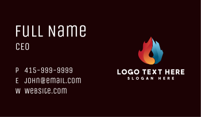 Fire and Ice Droplet Business Card Image Preview