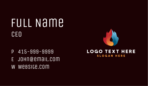 Fire and Ice Droplet Business Card Design Image Preview