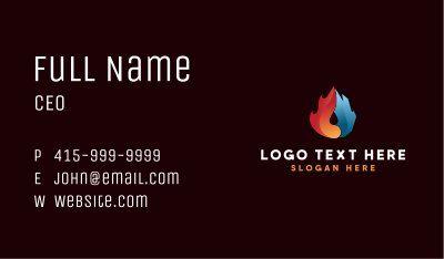 Fire and Ice Droplet Business Card Image Preview