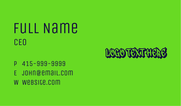 Streetwear Graffiti Wordmark Business Card Design Image Preview