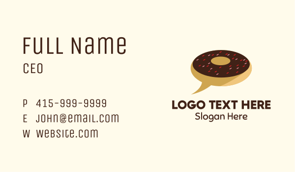 Donut Delivery Chat Business Card Design Image Preview