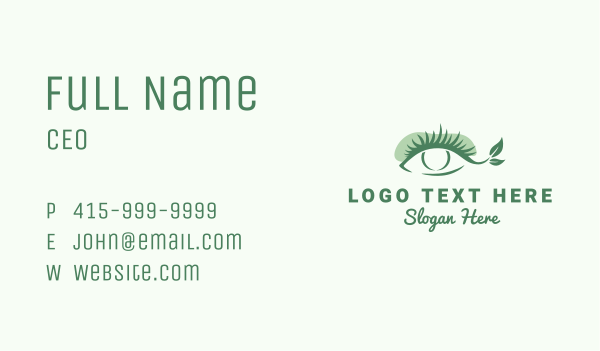 Natural Leaf Eyelash Business Card Design Image Preview