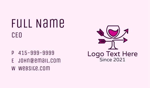 Wine Glass Arrow Business Card Design Image Preview