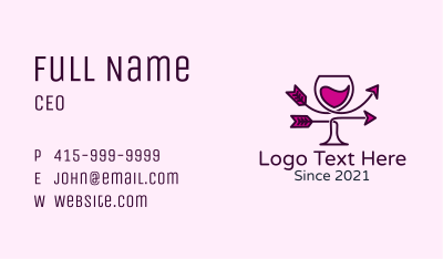 Wine Glass Arrow Business Card Image Preview