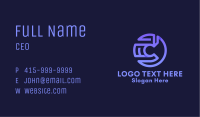 Tech Startup Letter C  Business Card