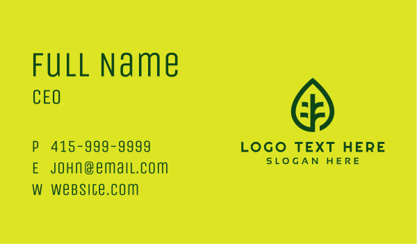 Green Leaf Nature Business Card Design Image Preview