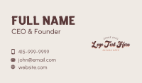 Retro Script Wordmark Business Card Design