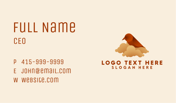 Bird Cloud Aviary Business Card Design Image Preview