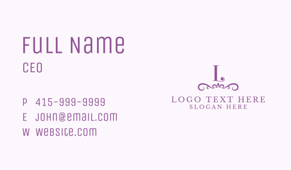 Purple Boutique Accessories Letter  Business Card Design Image Preview