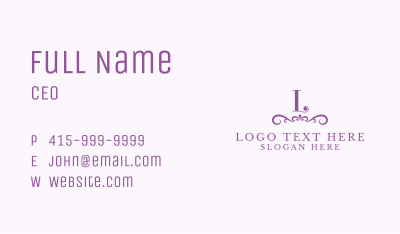 Purple Boutique Accessories Letter  Business Card Image Preview