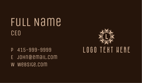 Brown Decoration Letter Business Card Design Image Preview