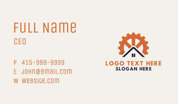 House Gear Engineer Business Card Design Image Preview