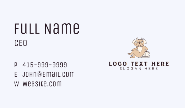 Greek Pug Dog Business Card Design Image Preview