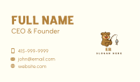 Cute Fishing Bear Business Card Image Preview