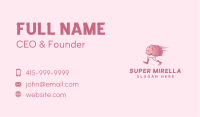 Running Cartoon Brain Business Card Image Preview