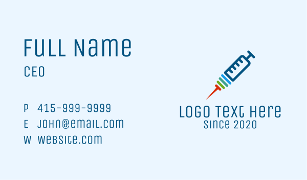 Multicolor Hypodermic Needle Business Card Design Image Preview