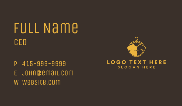 Gold T-shirt Apparel Business Card Design Image Preview