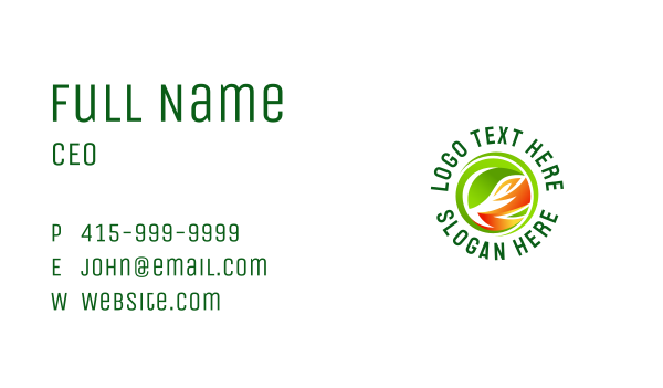 Eco Leaf Energy Business Card Design Image Preview