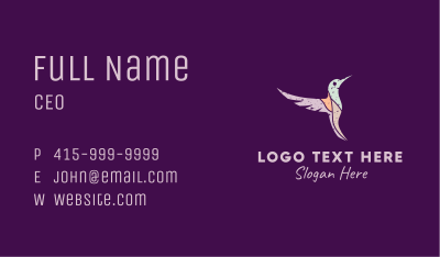 Multicolor Hummingbird Business Card Image Preview