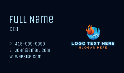 Fire Ice Thermal Hvac Business Card Image Preview