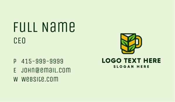 Organic Beer Mug  Business Card Design Image Preview