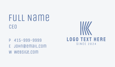 Blue Engineering Letter K Business Card Image Preview