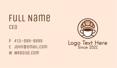 Croissant Coffee Cup Business Card Image Preview