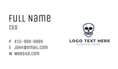 Skull Video Game Glitch Business Card Image Preview