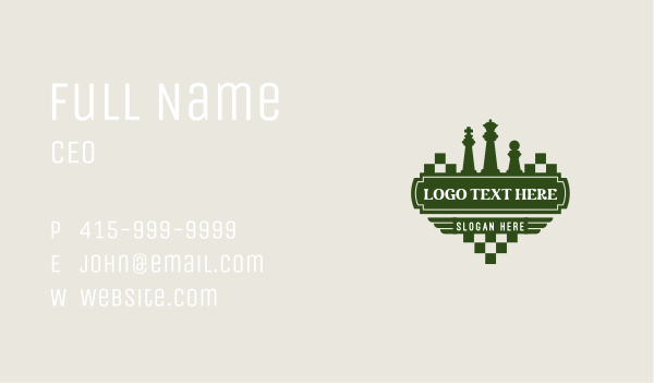 Chess Piece Banner Business Card Design Image Preview