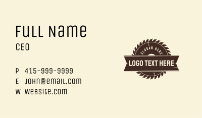 Saw Blade Woodworking  Business Card Image Preview