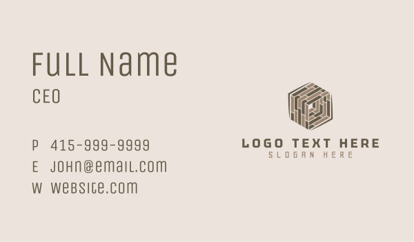 Cube Brick Flooring Business Card Design Image Preview