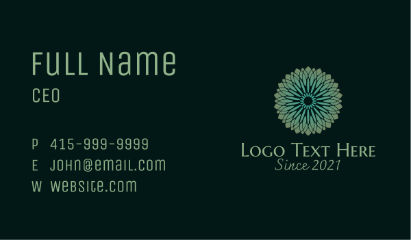 Intricate Flower Ornament  Business Card Design Image Preview